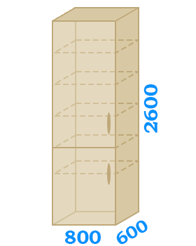 Схематичне креслення шафи шириною до 800 мм